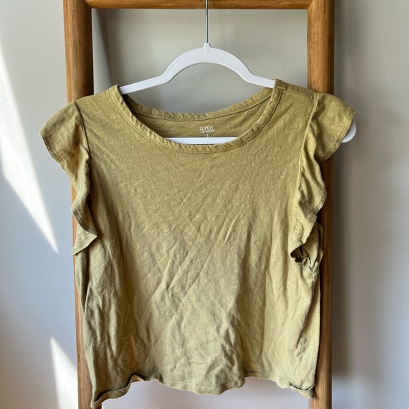 Sage green flutter sleeve top! - Picture 3 of 3
